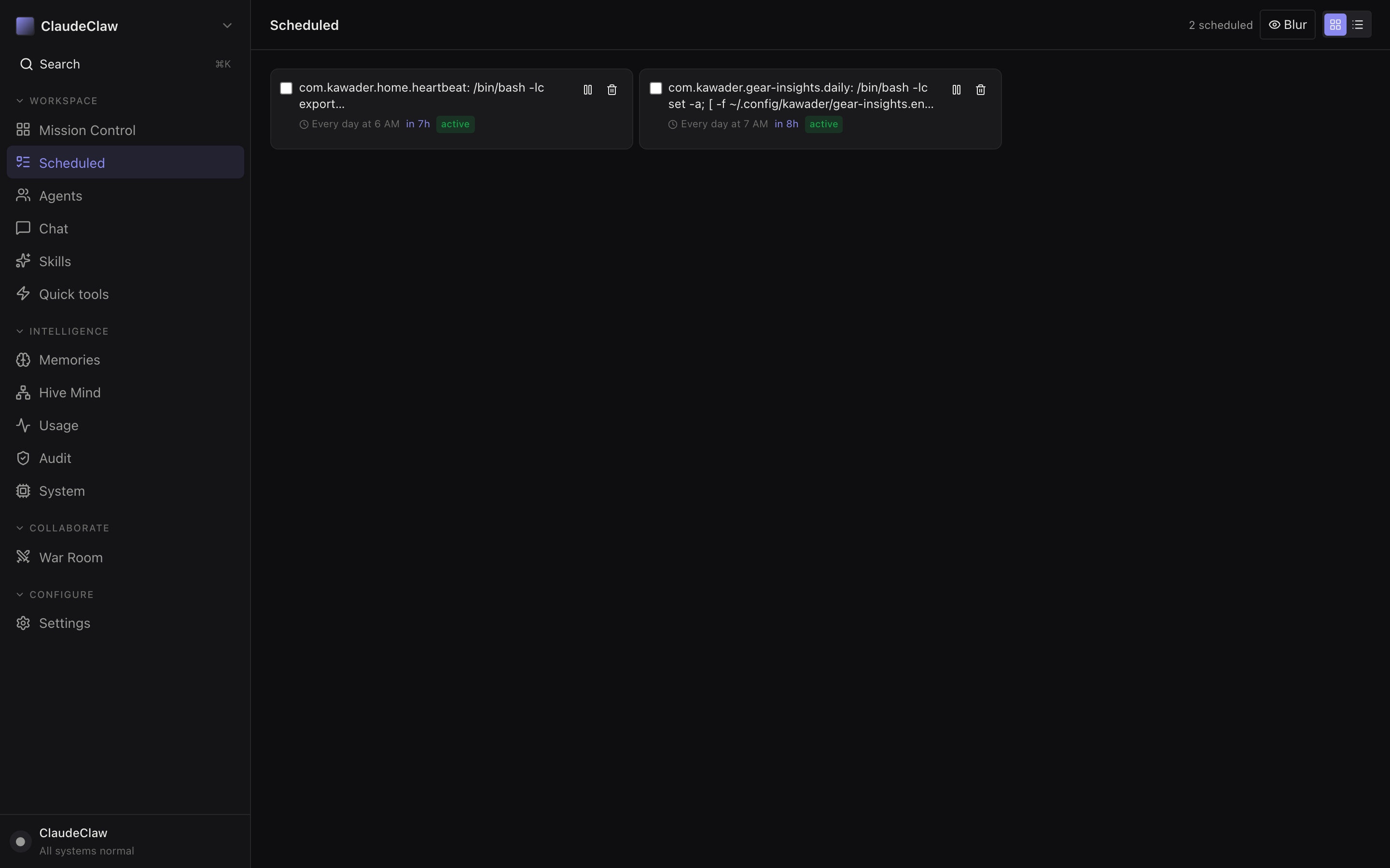 Scheduled page