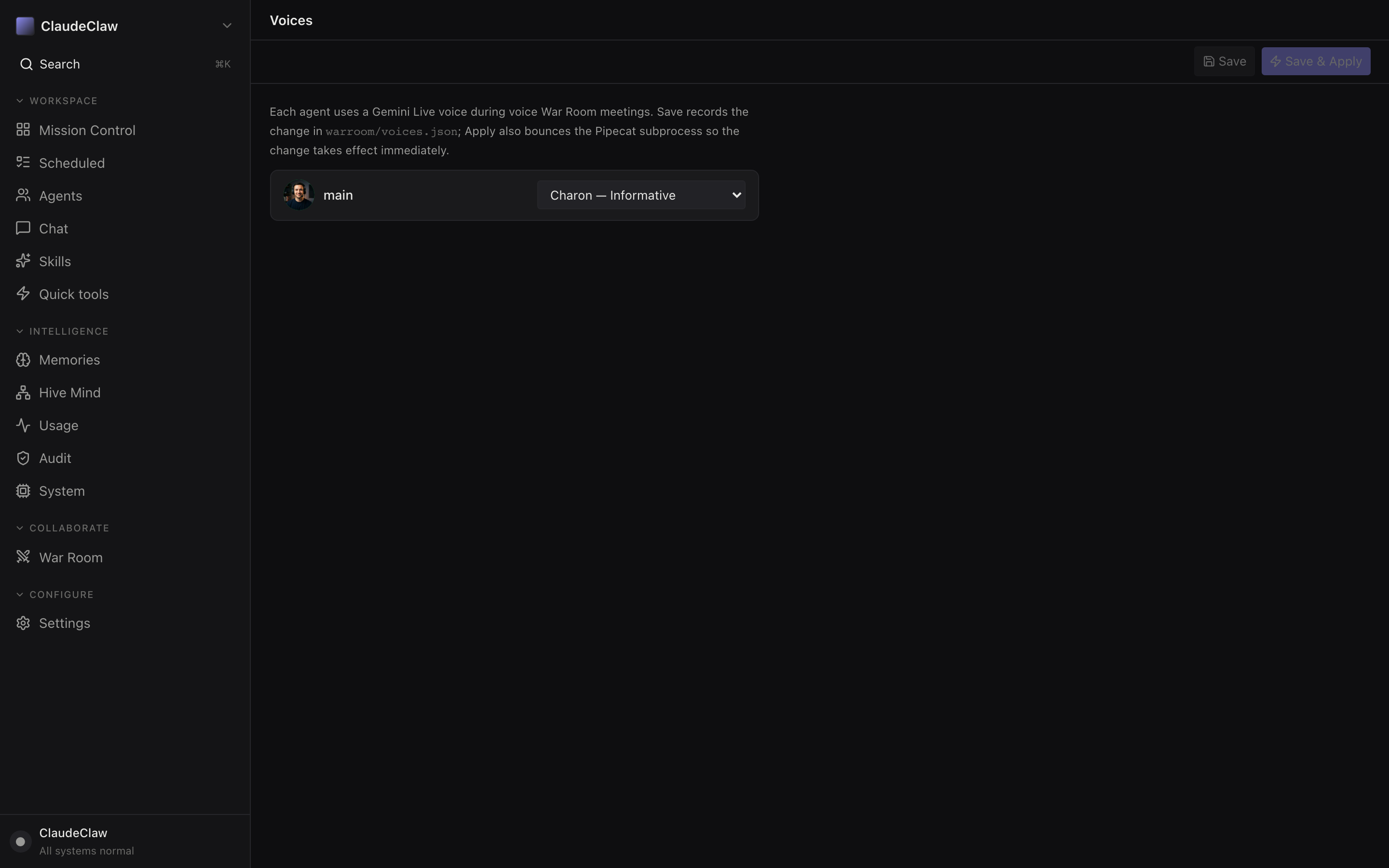 Voices page